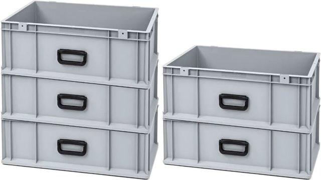 PROREGAL Spar Set 5x Eurobox Nextgen Portable Uno Transportbehälter Grau H x B x T: 22 x 40 x 60 cm, 44 Liter - Bild 1