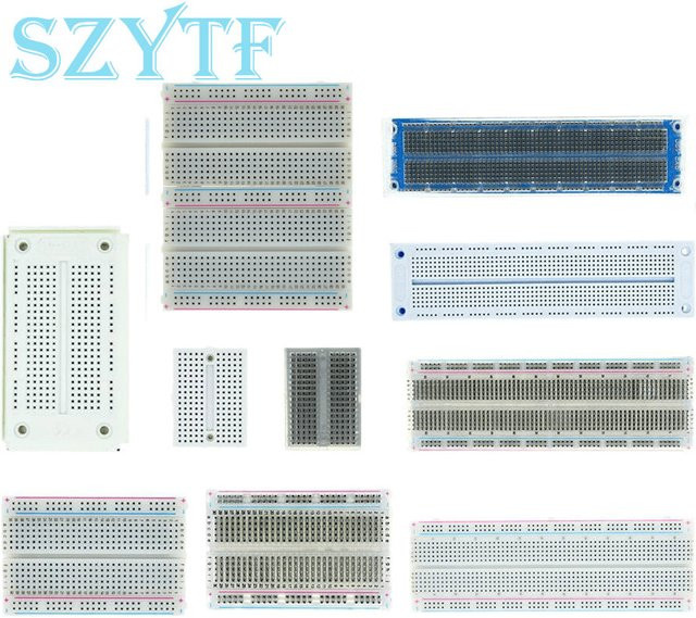 SZYTF MB-102 Breadboard 830 Points Solderless PCB Breadboard Weiß/Transparent für Arduino DIY Entwicklung - Bild 1