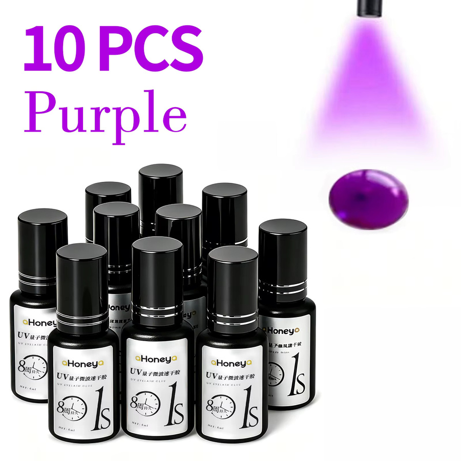aHoneya UV-Wimpernkleber, 10 Stück, 6 ml, Lila, Transparent - Bild 4