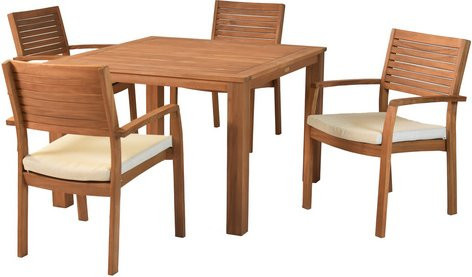 MERXX Gartenmöbel-Diningset Batavia aus Akazienholz in Braun, 5-teilig mit 4 Sitzplätzen - Bild 1