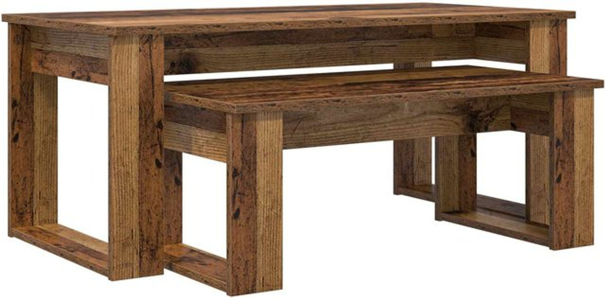 vidaXL Couchtisch Set aus 2 Teilen im Industrial Design, rechteckig, Braun, Holzwerkstoff - Bild 1