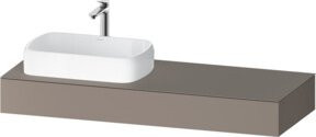 Duravit Konsole Qatego in Grau mit einem Ausschnitt für Waschbecken links, B/T/H: 140 x 55 x 17 cm - Bild 1