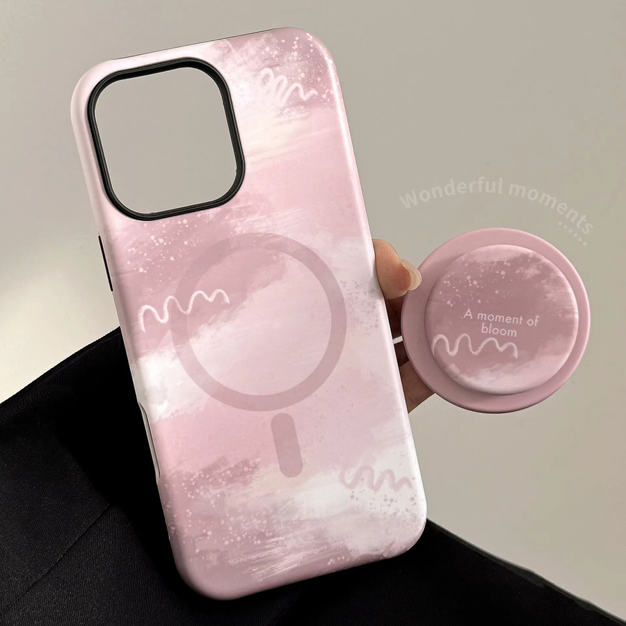 MUQGEW Magnetische Handyhülle mit rosa Farbverlauf für iPhone 11 bis iPhone 17 Pro Max Plus, stoßfeste Hartschale - Bild 4