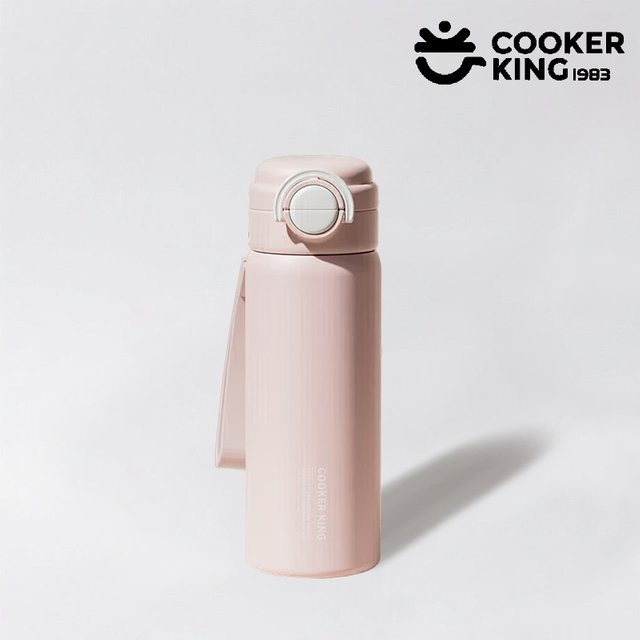 COOKER KING Doppelgetränk-Thermosbecher mit Strohhalm aus Edelstahl in Pink, 550 ml - Bild 1