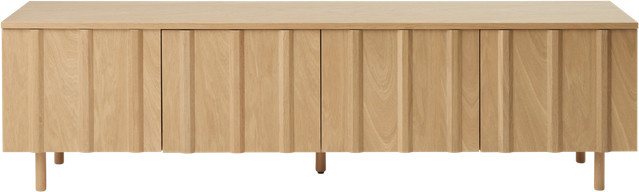 Normann Copenhagen Rib Sideboard Low in Eichenholz mit Lamellen in Beige und Braun im skandinavischen Design - Bild 1