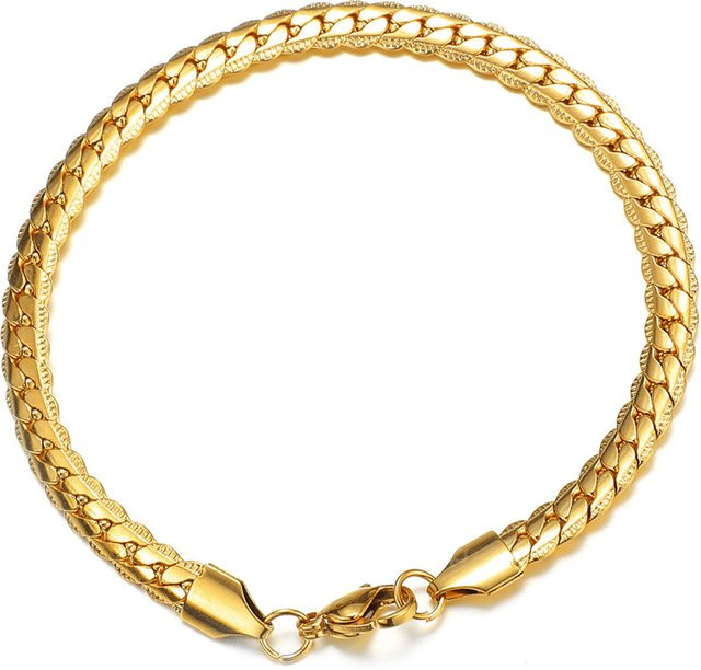 MAGIC ZONE Armband, Schlange Kettenglied, Edelstahl, Gold, Unisex - Bild 1
