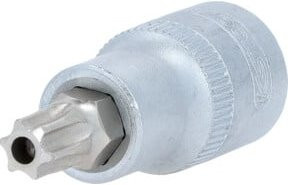KS Tools 1/2" Bit-Stecknuss TX mit Stirnlochbohrung TB50 aus Chrom-Vanadium in Silber - Bild 2