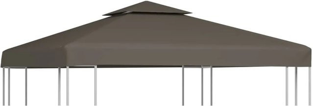 vidaXL Pavillon-Dachplane mit Kaminabzug aus Polyester in Taupe, B x T: 3 x 3 m - Bild 1