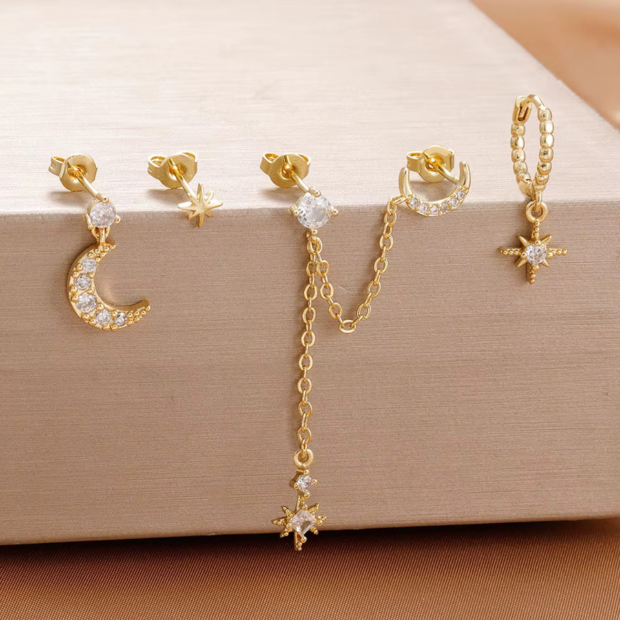 Ohrringe Set Yuedane, 14K Gold überzogen, Zirkonia, Damen - Bild 2