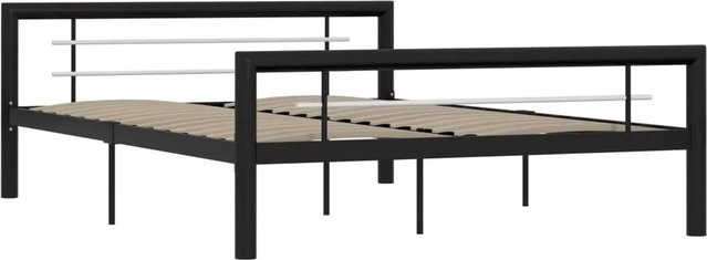 vidaXL Bettgestell aus Metall in Schwarz und Weiß, B/T/H: 140 x 200 x 85 cm - Bild 1