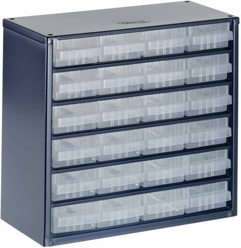 Raaco 624-01 Kleinteilemagazin Blau mit 24 Fächern B: 30,6 cm, H: 28,3 cm, T: 15,0 cm - Bild 1