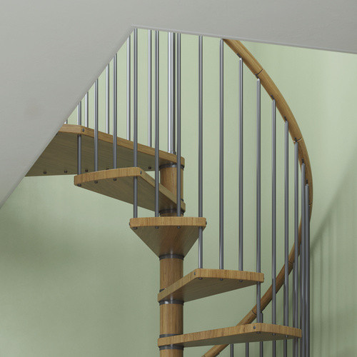 Dolle Spindeltreppe Winnipeg aus Holz mit 13 Stufen, Farbe Eiche, Durchmesser: 120 cm, Höhe: 315 cm - Bild 2