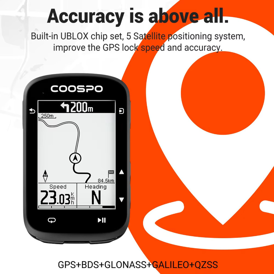 COOSPO CS500 GPS Fahrradcomputer mit Bluetooth und ANT+ in Schwarz - Bild 5
