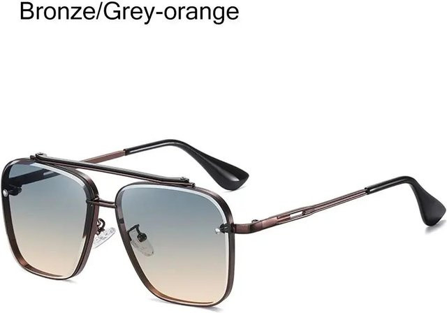 Sonnenbrille Punk, Halbrand, Square, Metall, Grey, Damen Herren - Bild 1