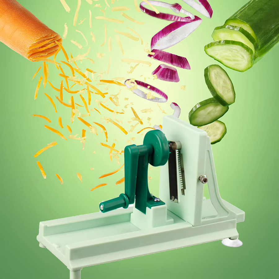 Alloet Manueller Gemüsespiralschneider Multifunktionaler Spiralizer in Grün - Bild 2