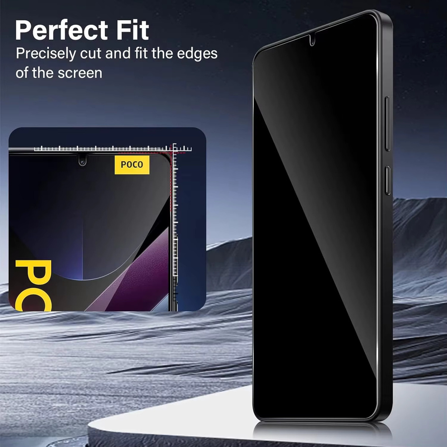 Xiaomi Sichtschutz Panzerglasfolie Anti-Spy für Poco X7 Pro X6 Pro X5 M7 M6 Pro M5 M5S F7 F4 M6 X3 NFC 5G transparent - Bild 2