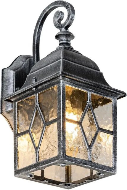 QAZQA Außenwandlaterne London im Vintage-Stil aus Glas in Antiksilber, dimmbar, E27 - Bild 1