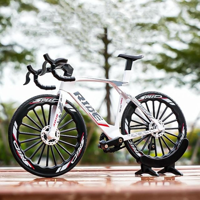 Topmix Mini-Fahrradmodell Rennsport, Metall, Maßstab 1:8, Grau, ab 3 Jahre - Bild 1