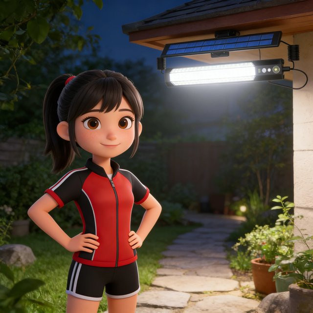 SerRickDon Solar-LED-Außenwandleuchte mit 158 LEDs und Bewegungssensor, Schwarz, Modernes Design für Garten und Außenbereich - Bild 1