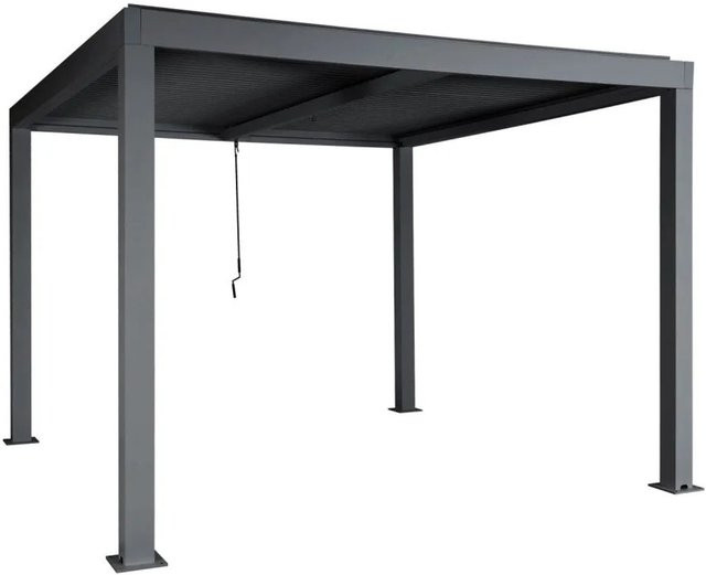Gartenpavillon MCW Pergola L46 Lamellen-Pavillon aus Aluminium in Anthrazit B: 300 cm, T: 300 cm, H: 220 cm - Bild 2