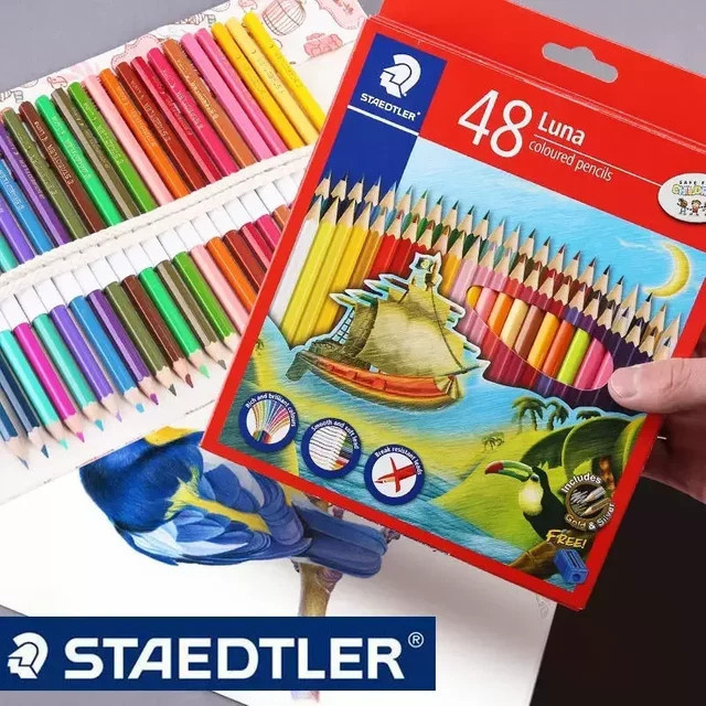 Staedtler LUNA-136 Buntstifte auf Ölbasis in Multicolour mit Bleistiftspitzer für Kunstmalerei - Bild 1