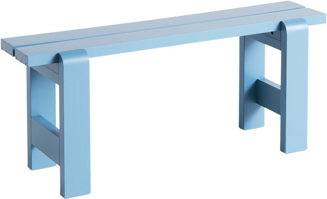 HAY Weekday Bank aus lackiertem Kiefernholz in Blau - Bild 1