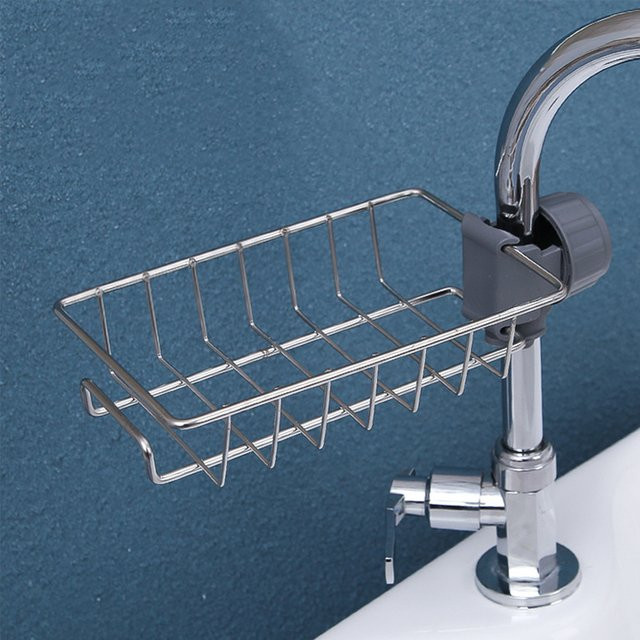 VILOYI Badezimmerregal aus Aluminium in Silber, verstellbarer Hängekorb zur Aufbewahrung in Dusche und Waschbeckenbereich - Bild 1