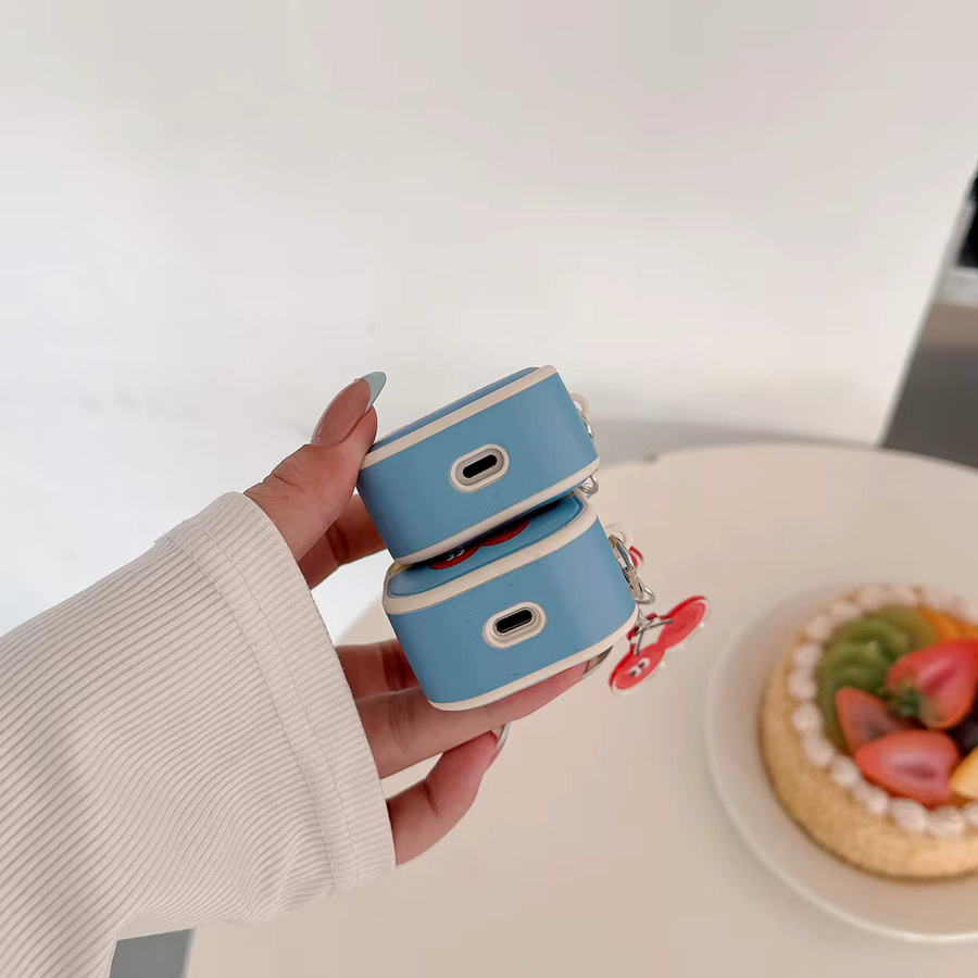 Huawei Kopfhörer-Schutzhülle mit Farbblock-Kirsche Design und Anhänger aus Kunstleder in Multicolour für FreeBuds 6i SE3 2 Pro4 3 FreeClip 2 - Bild 2