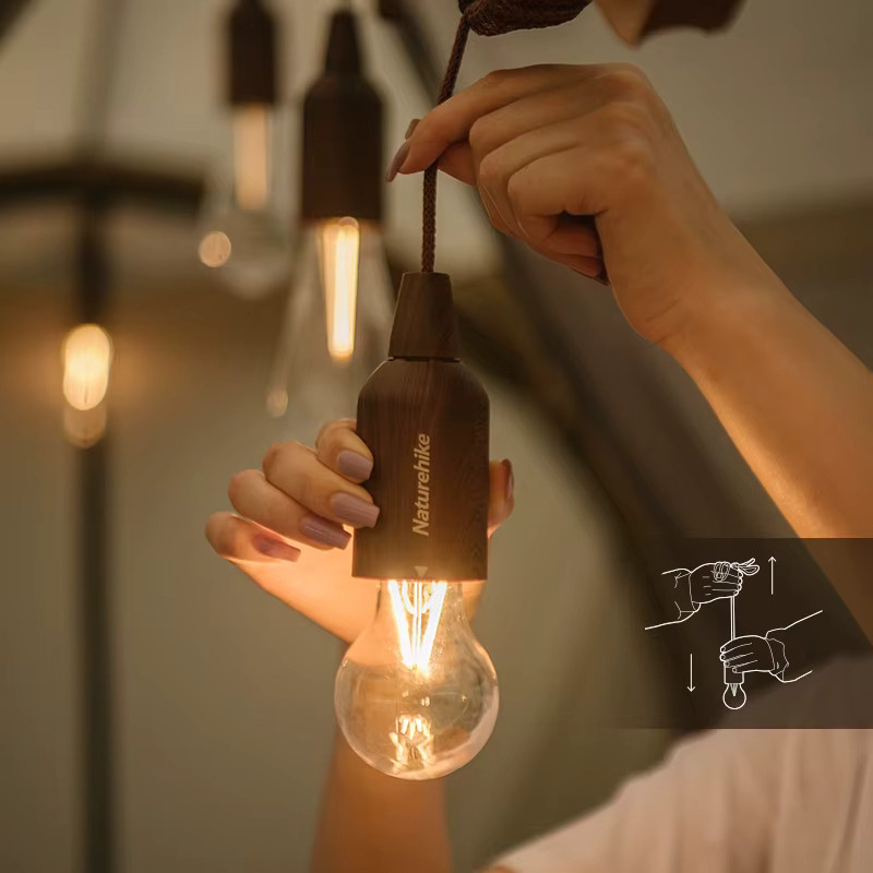 Naturehike Camping Laterne Vintage Blasen Lampe mit warmweißem Licht und USB-Anschluss, transparent - Bild 3