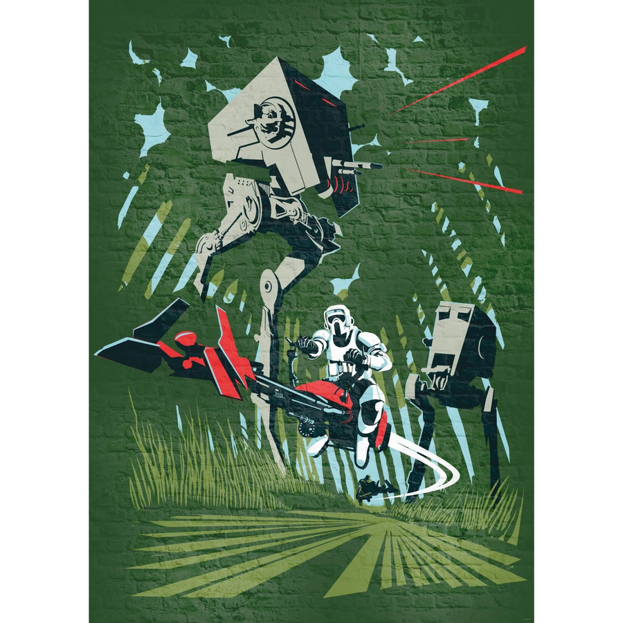 Komar Fototapete Vlies Star Wars Classic Concrete Endor, Multicolor, B: 200 cm, H: 280 cm - Bild 2