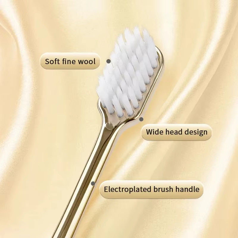 Weiche Zahnbürste für Erwachsene, Gold und Silber, Unisex - Bild 2