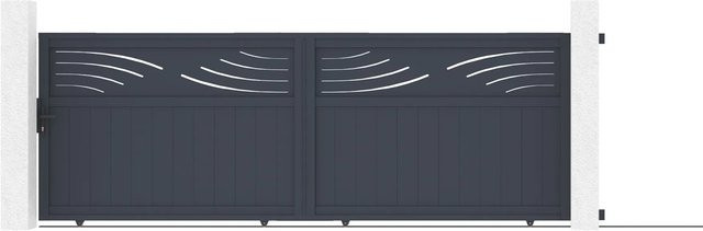 Casanoov Elektrisches Schiebetor Halti aus Aluminium in Grau inklusive Schiebetorantrieb Ranger C300, B/H: 400 x 140 cm - Bild 1