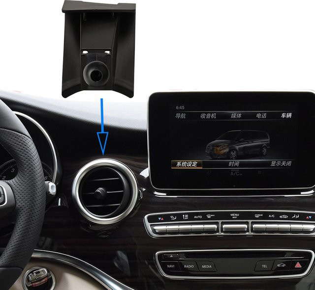 AULIGUS Handyhalterung für Mercedes-Benz V-Klasse 2016–2021, stabile Navigationshalterung für die Lüftungsschlitze, Schwarz - Bild 1