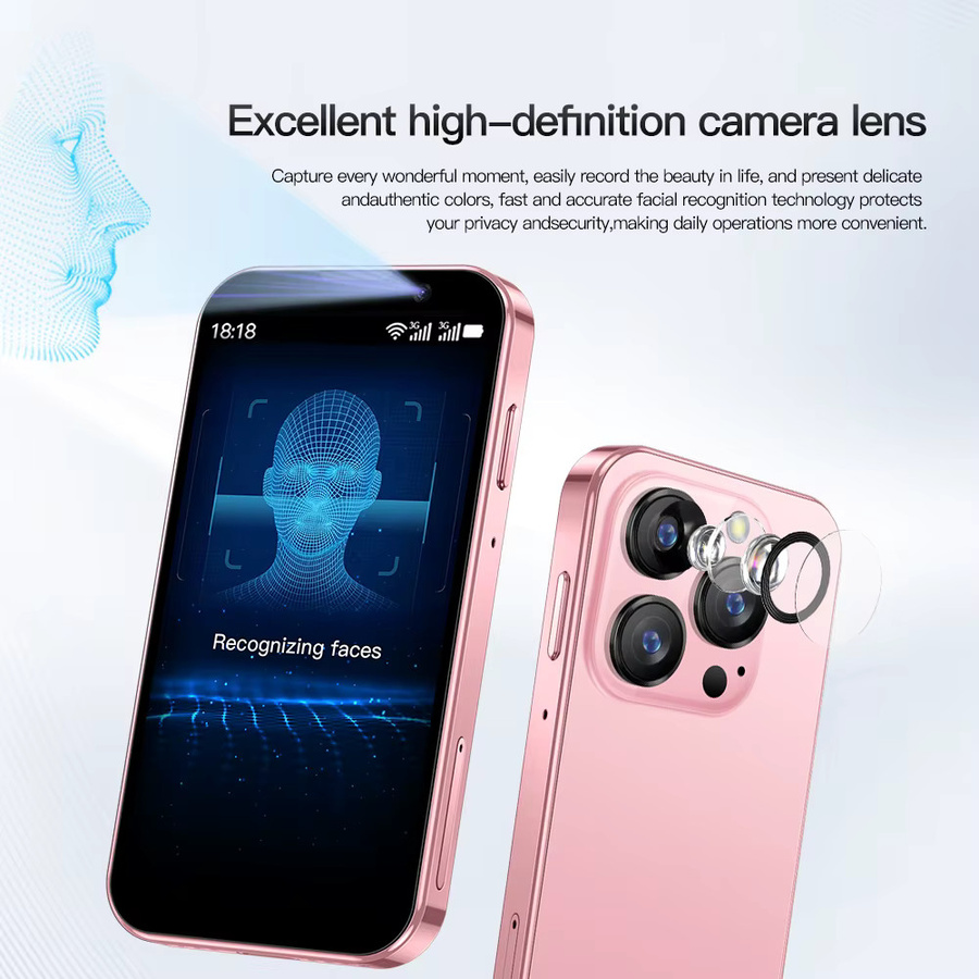 SERVO 16SE Mini-Android-Smartphone in Pink mit 16 GB ROM, 3,0 Zoll Display, Dual SIM, Wifi, GPS und Face Unlock - Bild 5