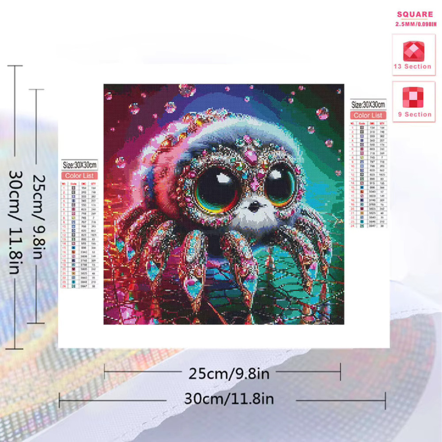 Huacan Diamond Painting Set Spinne Cartoon Insekt Mosaik DIY Kunst Kit Multicolor B/B/H: 20 x 20 x 20 cm - Bild 2