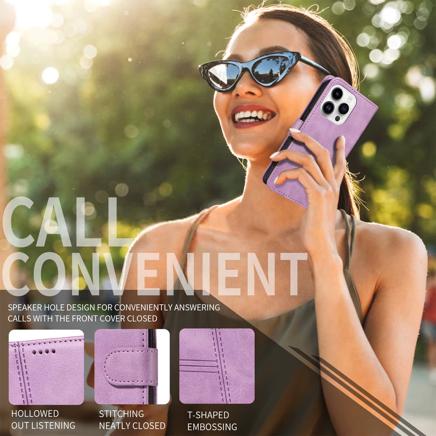 Leder Flip Wallet Case mit Kartenfächern für Samsung Galaxy A32 A33 A34 A35 A52 A52S A53 A54 A55 A72 A73 5G M15 M22 M54 M55 M62 in Lila - Bild 4