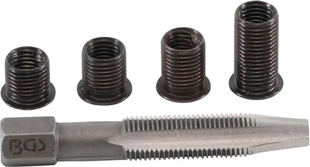 BGS Reparatursatz für Zündkerzengewinde M8 x 1,0 mm, 5-teilig, silber - Bild 1