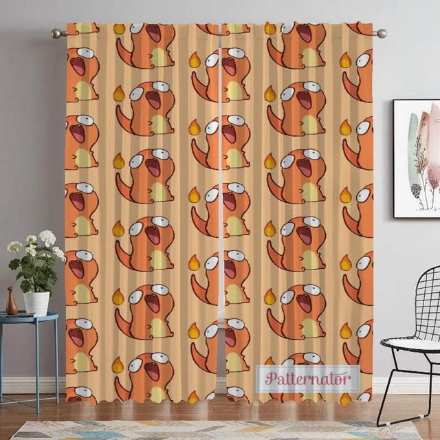 Yiran Furniture Pokemon Moskitonetz Vorhang Set, 2 Stück, Farbe: Orange, B: 74 cm, H: 114 cm - Bild 1