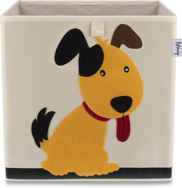 Lifeney Aufbewahrungsbox Hund, beige, B/T/H: 33 x 33 x 33 cm - Bild 1