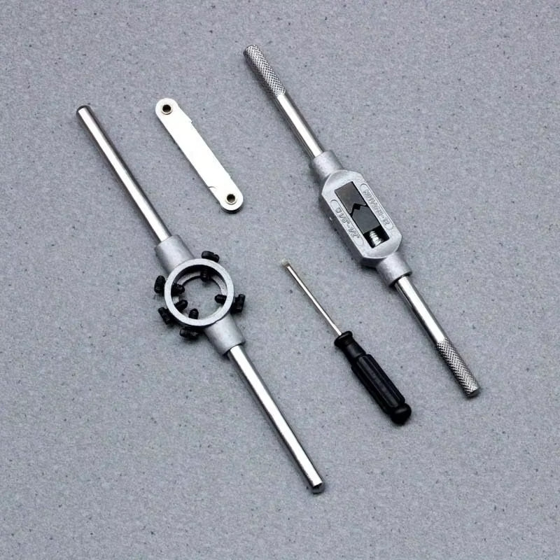 32-teiliges Gewindebohrer- und Matrizenset aus Wolframkarbid in Silber für metrische Gewinde M3-M12 - Bild 3