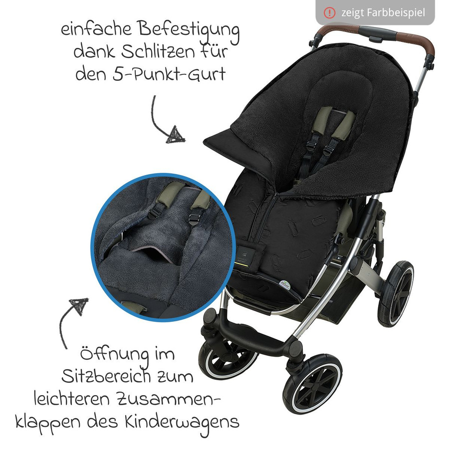 Odenwälder Fleece-Fußsack Oskar für Buggy, Sport- und Kinderwagen in Anthrazit - Bild 5