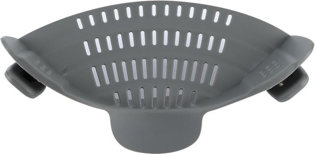 CosyHome Abtropfsieb aus Silikon für Gemüse, Obst und Nudeln, Dunkelgrau - Bild 1