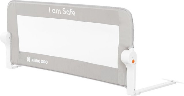Kikkaboo Bettschutzgitter I am safe grau, Länge: 102 cm, für Matratzenstärke: 12 - 20 cm