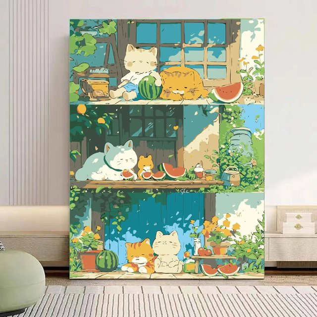 KAYOU Malen nach Zahlen Set Sommer Landschaft Ölgemälde Wandbild Mehrfarbig - Bild 1