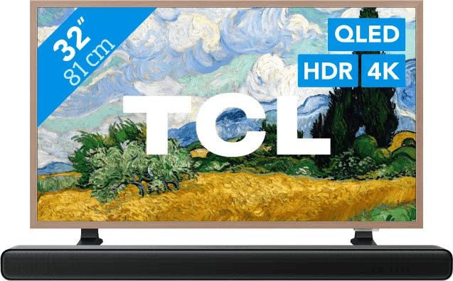 TCL QLED Smart TV A400 Pro 32 Zoll Full HD und TCL S45H 2.0 Soundbar Set in Schwarz - Bild 1