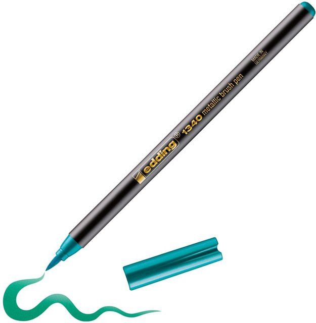 edding 1340 Pinselstift Metallic Grün - Bild 1