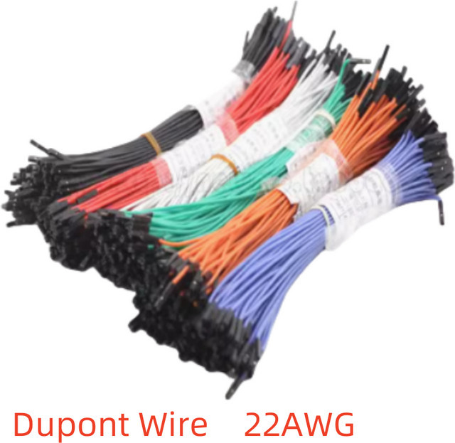 10 Stück Dupont-Überbrückungskabel aus weichem Silikon, 22 AWG, männlich und weiblich, in Blau und Mehrfarbig, für Arduino - Bild 1