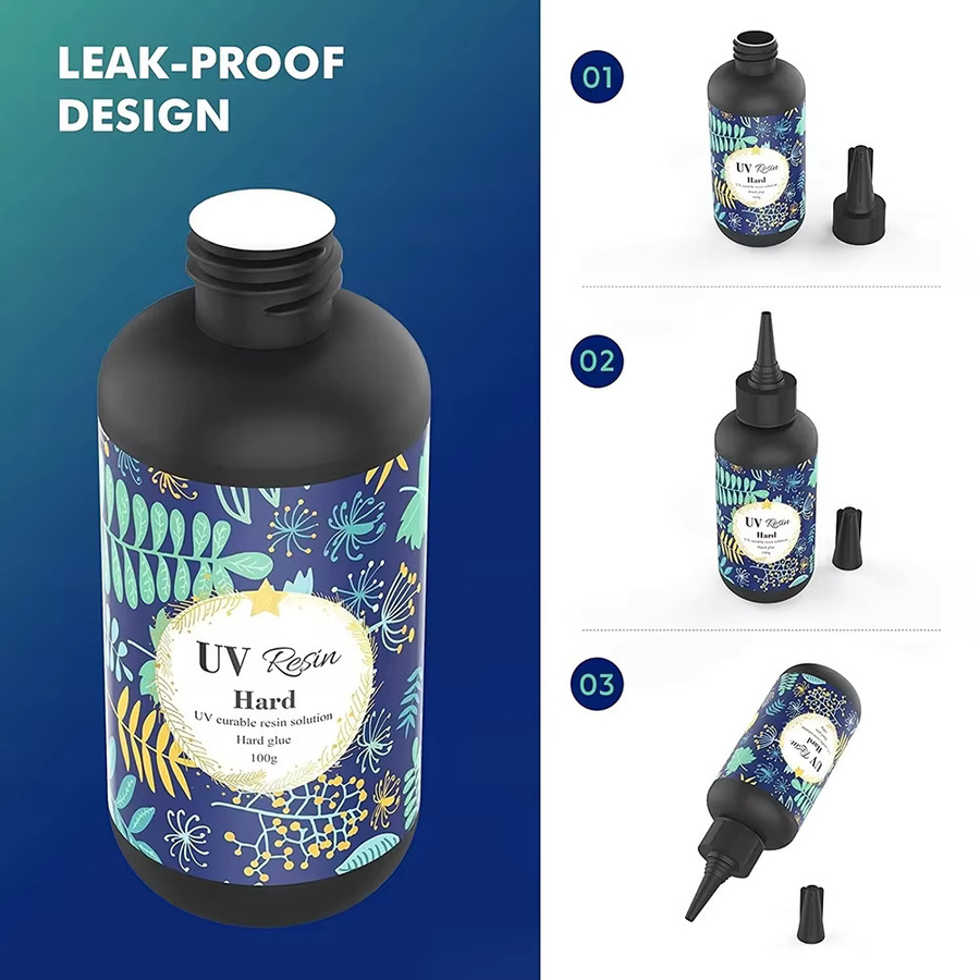 2 Stück UV-Harz Set, kristallklares hartes UV-Gel für DIY Schmuckherstellung und Bastelarbeiten, transparent - Bild 3
