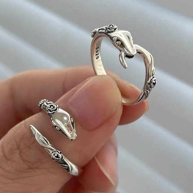 Ring Schlangenform, Silber, verstellbar, Unisex - Bild 1