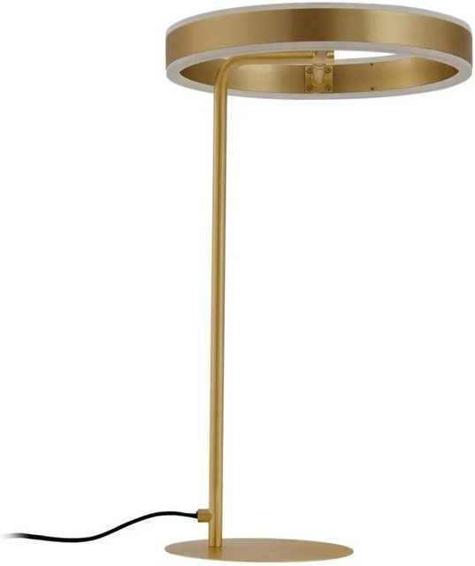 Lucande LED Tischlampe Yekta in Gold und Messing, moderne Ringform aus Metall, dimmbar, Höhe: 30,0 cm, Breite: 18,0 cm, Tiefe: 18,0 cm - Bild 1